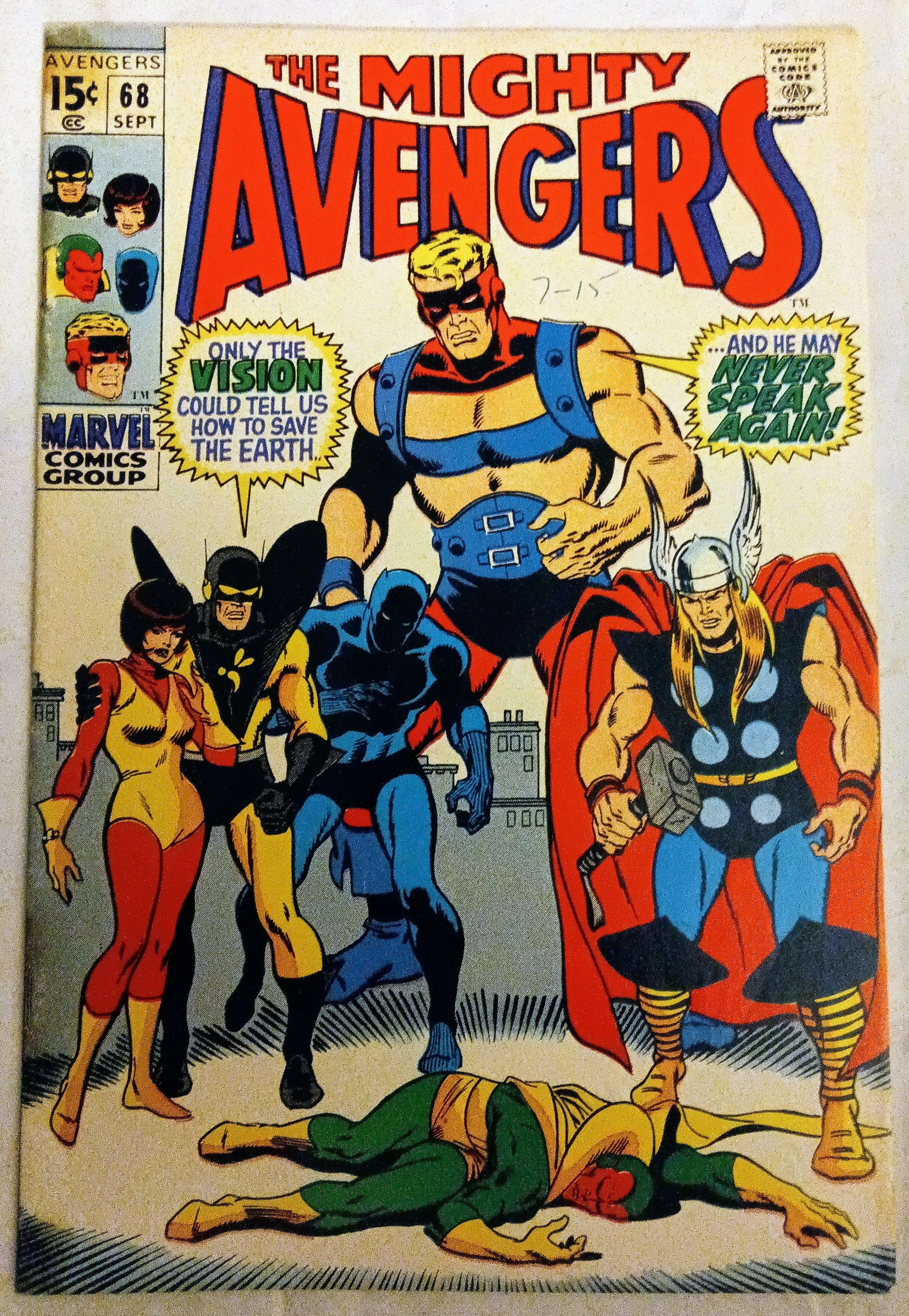 Avengers #068, Marvel Comics (September 1969, GD+)