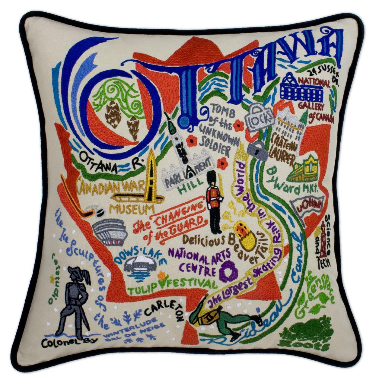 Ottawa Hand-Embroidered Pillow