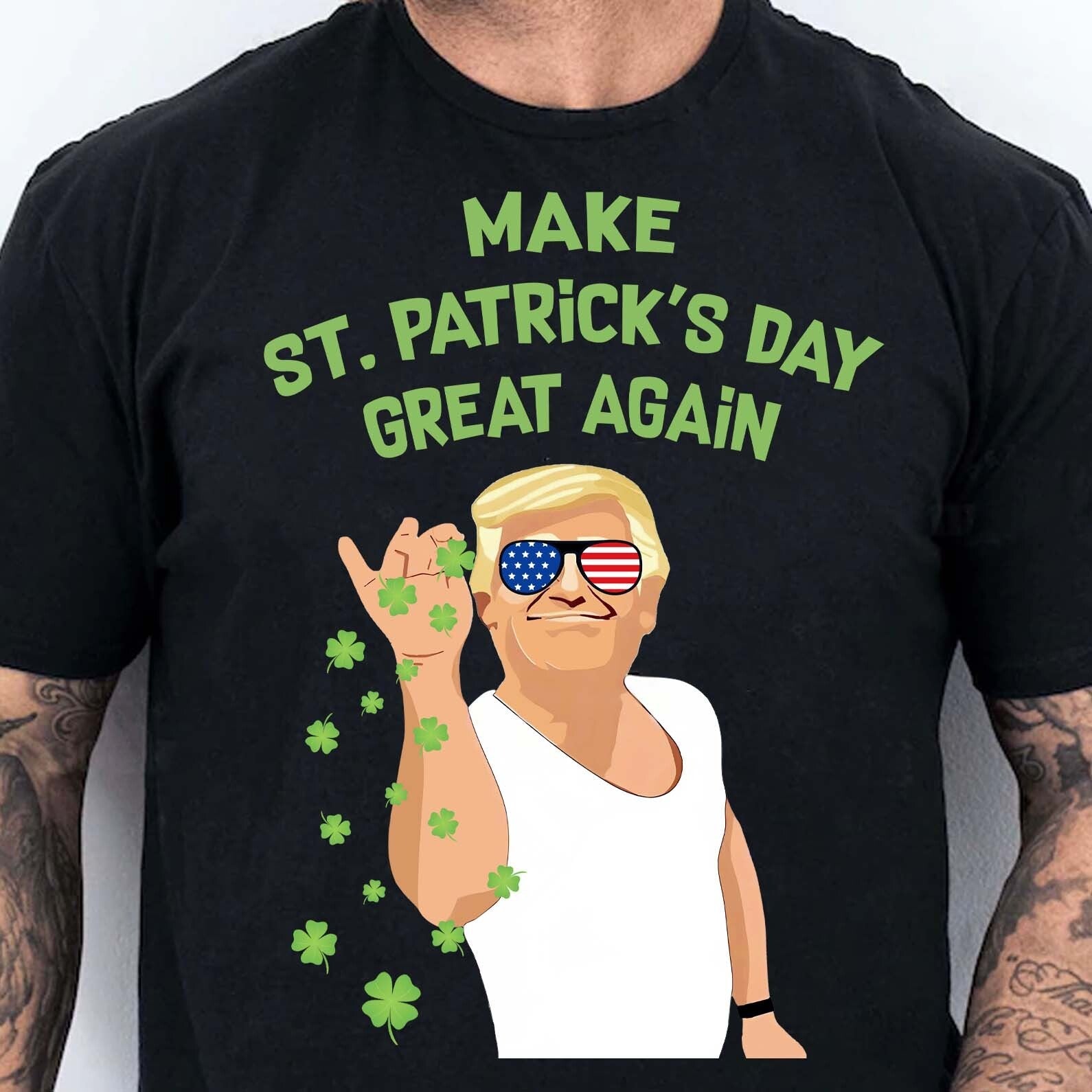 Make St Patricks Day Great Again Trump T-Shirt, Funny Trump St Patrick&amp;#39;s Day Shirt, Trump Beer Drinking T-shirt, Irish Shirt 681894- GOP