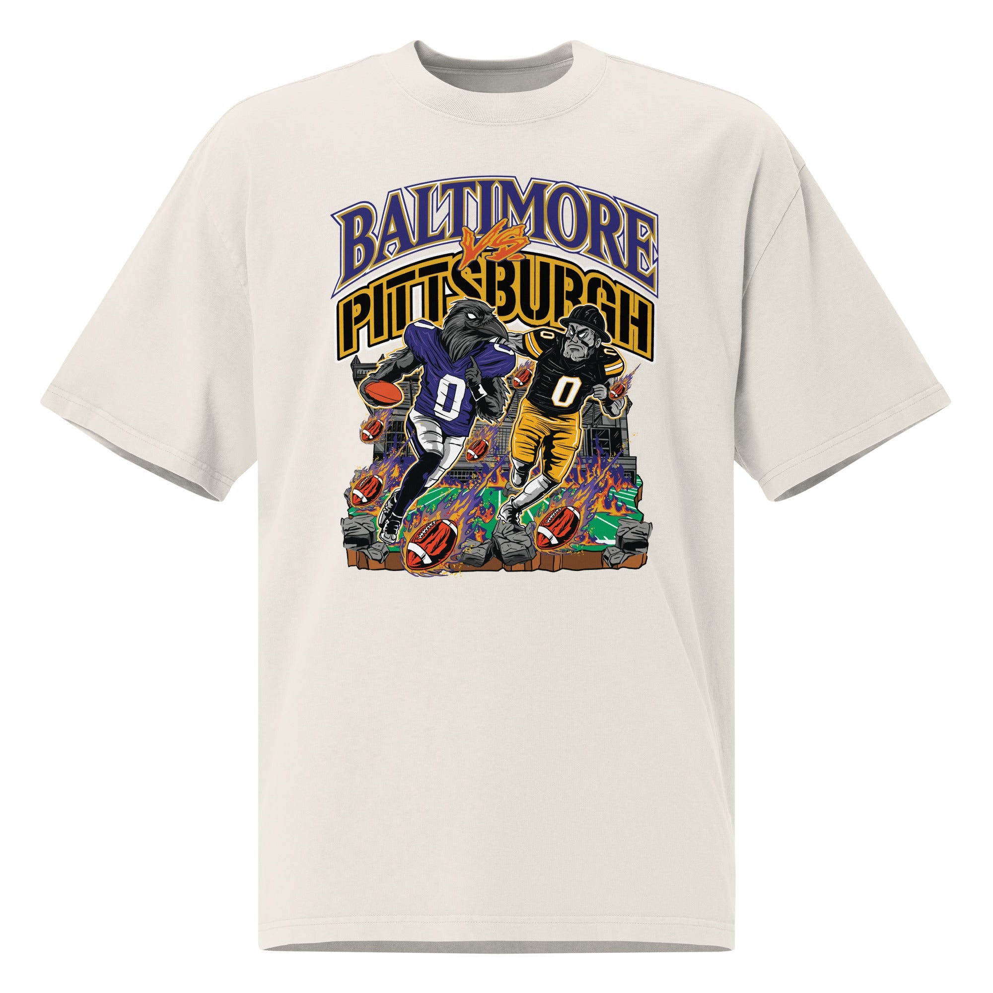 Baltimore vs Pittsburgh &amp;quot;Rivalry&amp;quot; White T-Shirt