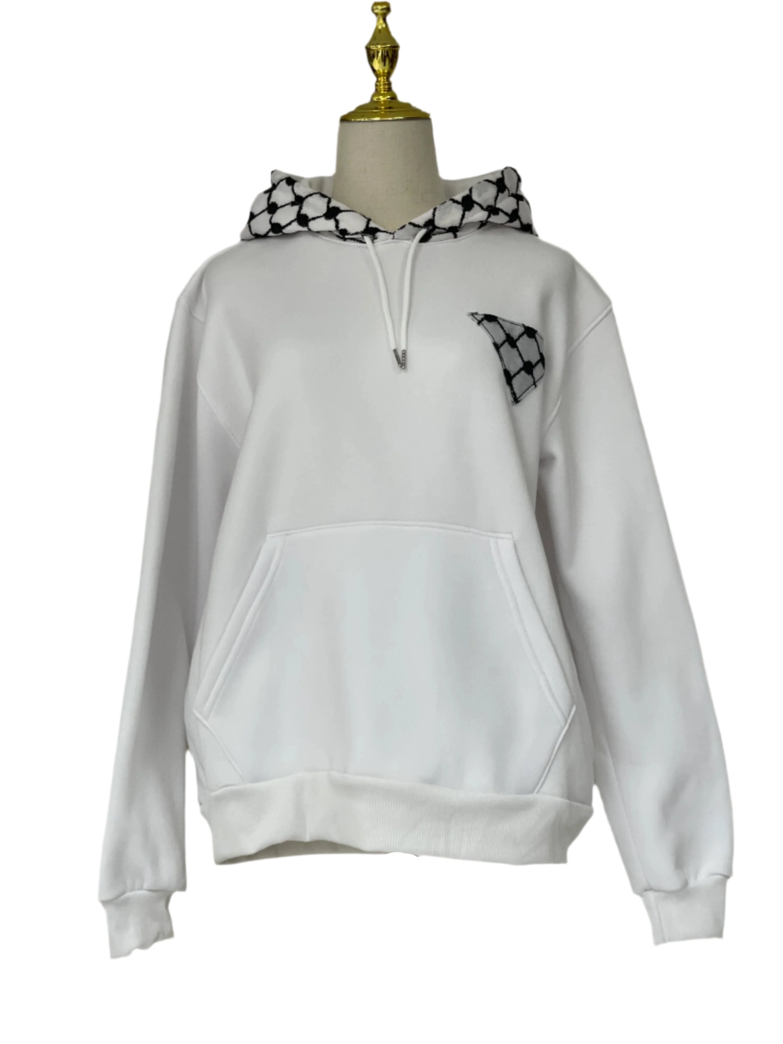 Unisex Kufiyeh Print Pullover Hoodie - Authentic Palestinian Cultural Statement Design