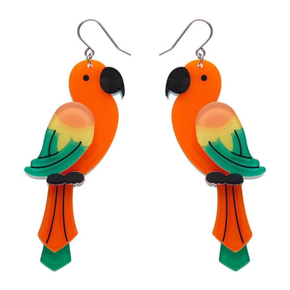 Pancha&amp;#39;s Parrots Drop Earrings by Erstwilder