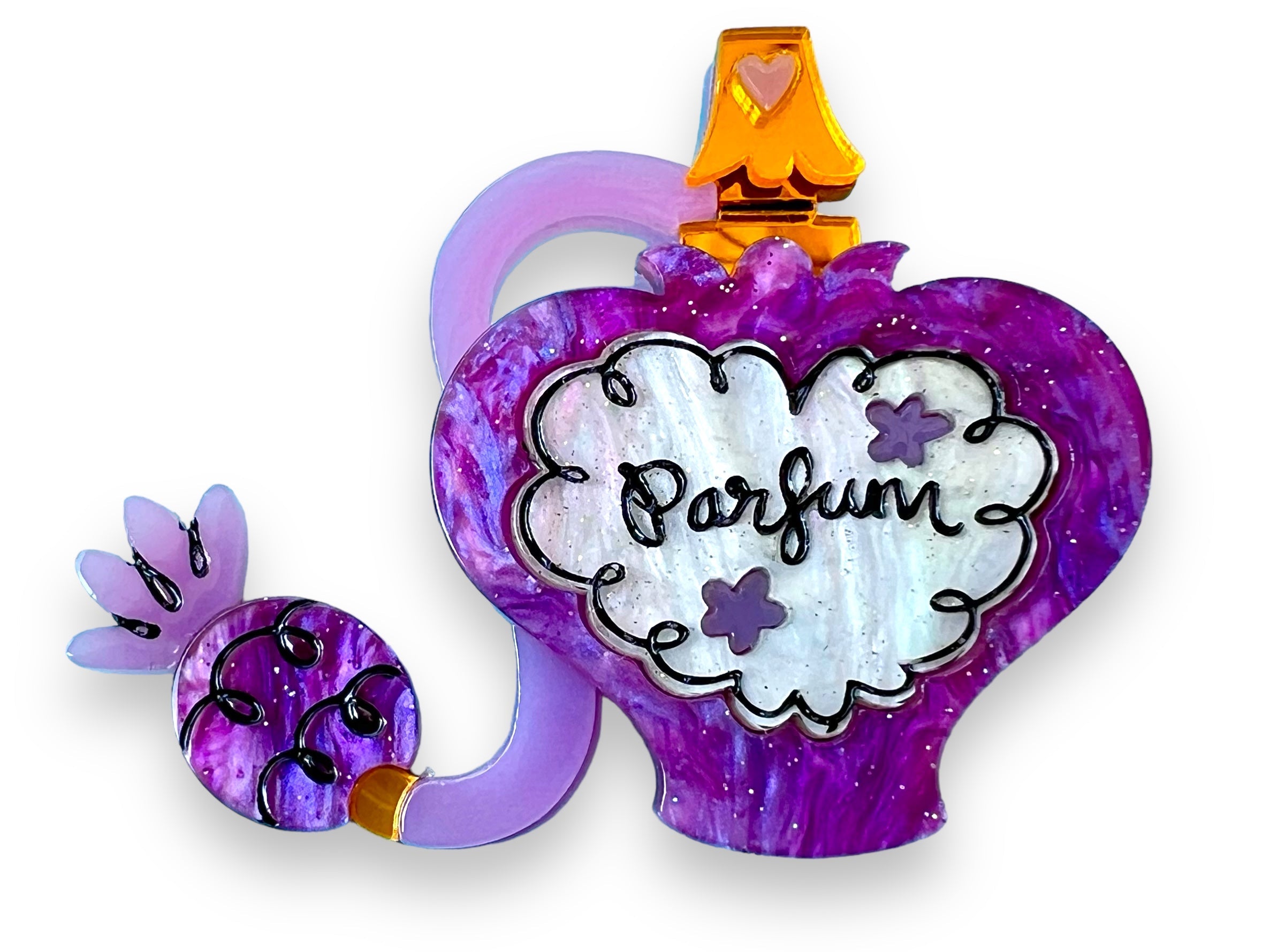 Glamour in a Bottle Brooch -PURPLE by Asia Ellington x Lipstick &amp;amp; Chrome