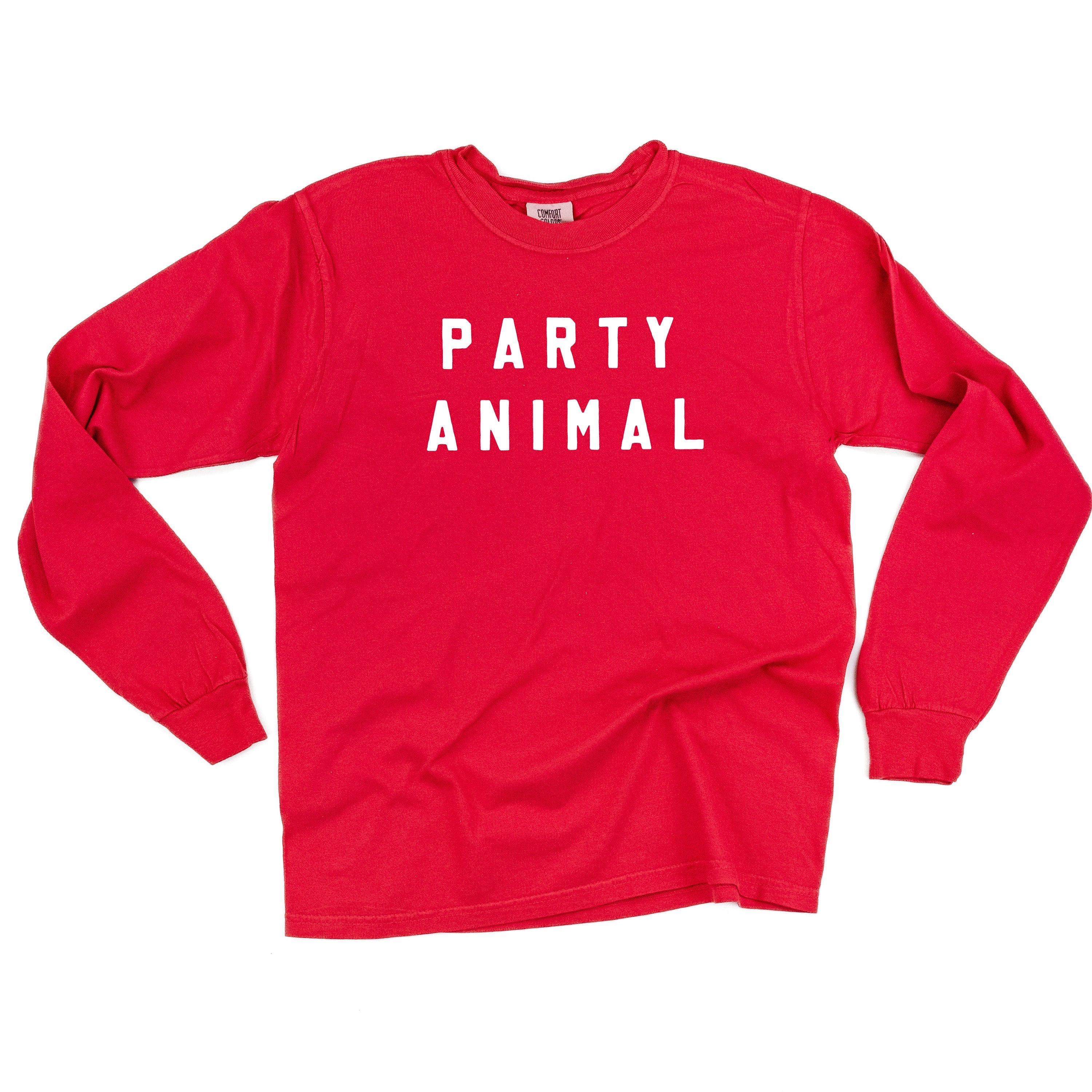Party Animal - Block Font - LONG SLEEVE Comfort Colors Tee