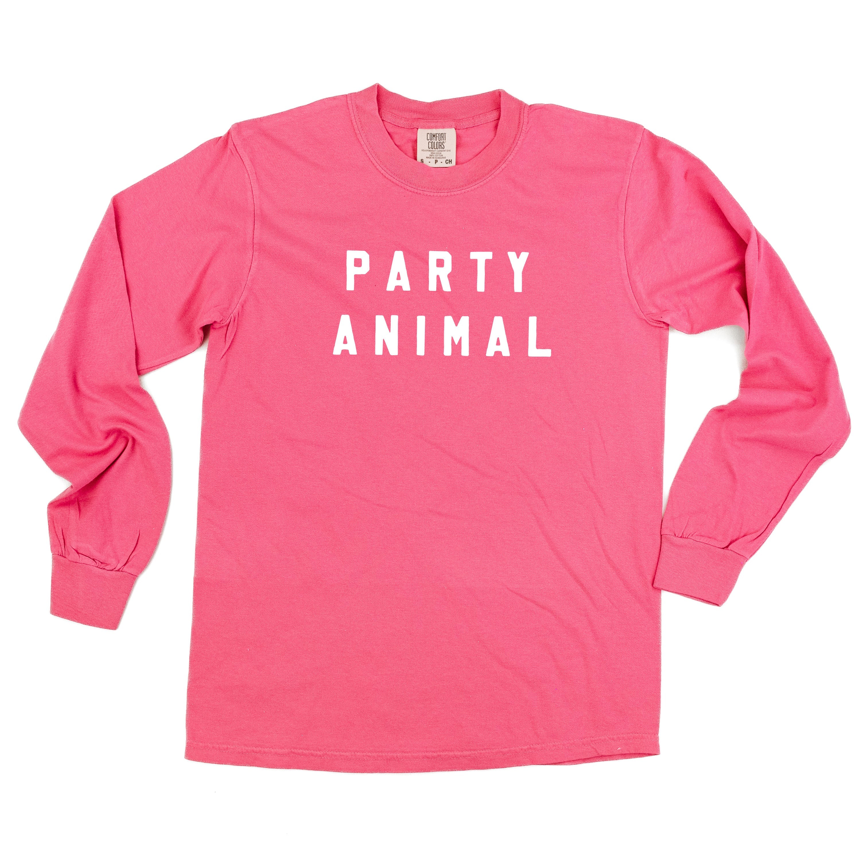 Party Animal - Block Font - LONG SLEEVE Comfort Colors Tee