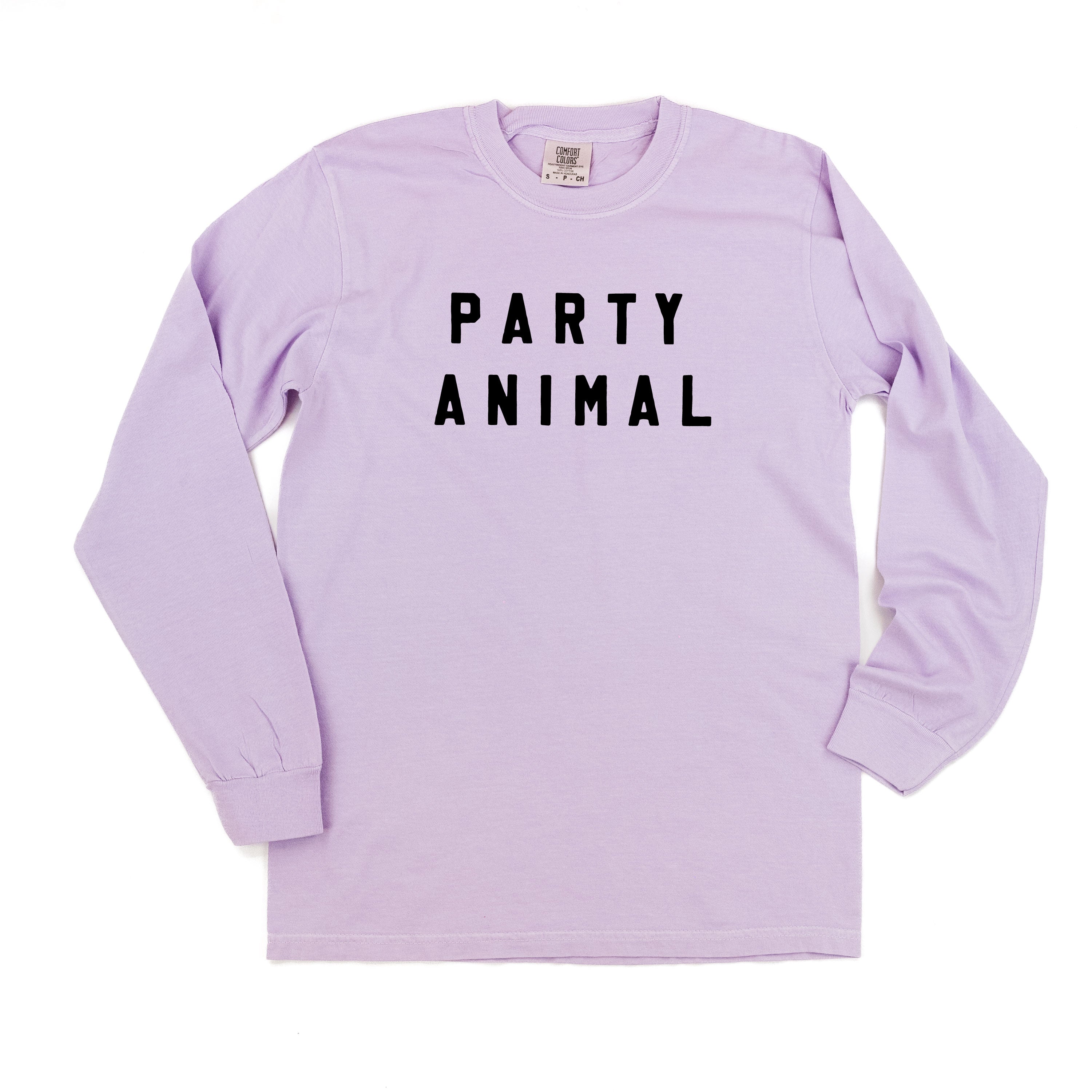 Party Animal - Block Font - LONG SLEEVE Comfort Colors Tee