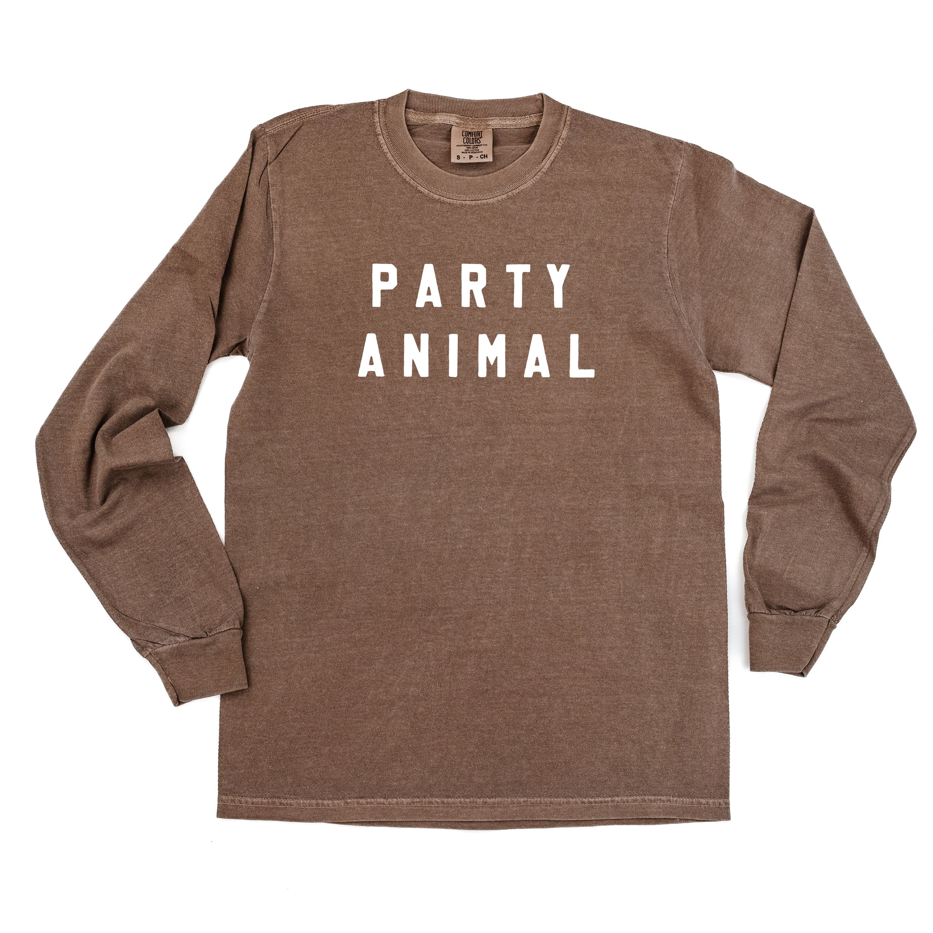 Party Animal - Block Font - LONG SLEEVE Comfort Colors Tee