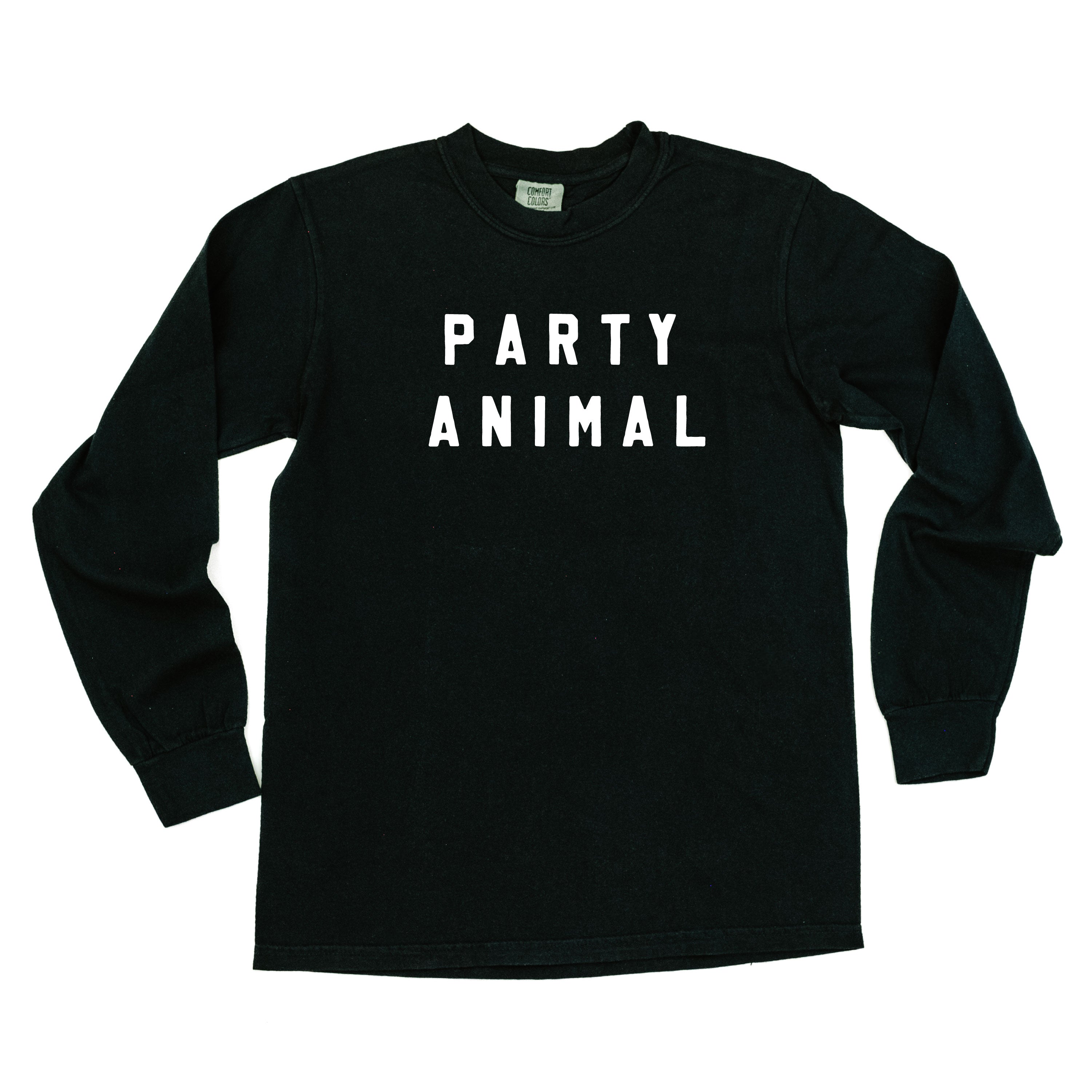 Party Animal - Block Font - LONG SLEEVE Comfort Colors Tee