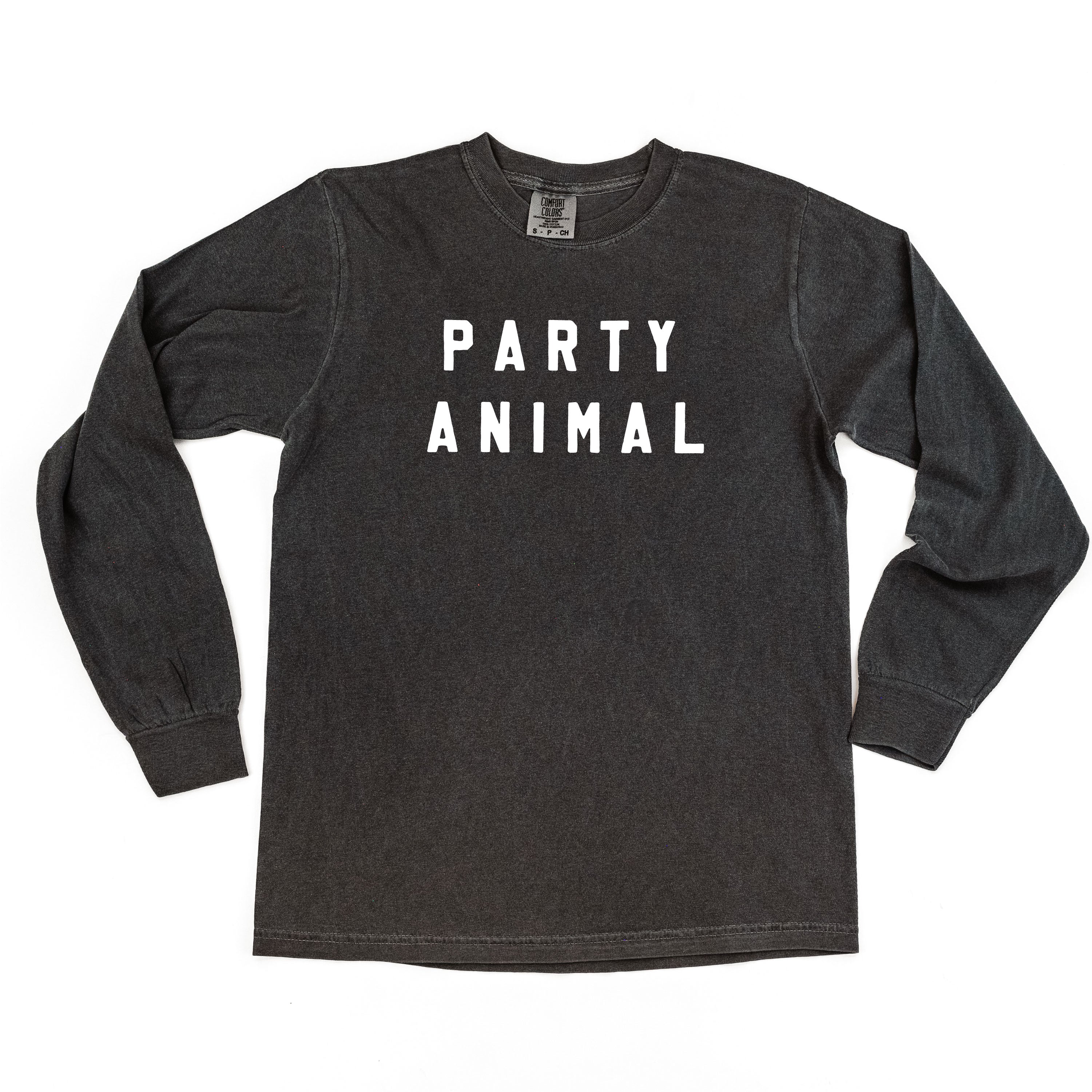 Party Animal - Block Font - LONG SLEEVE Comfort Colors Tee