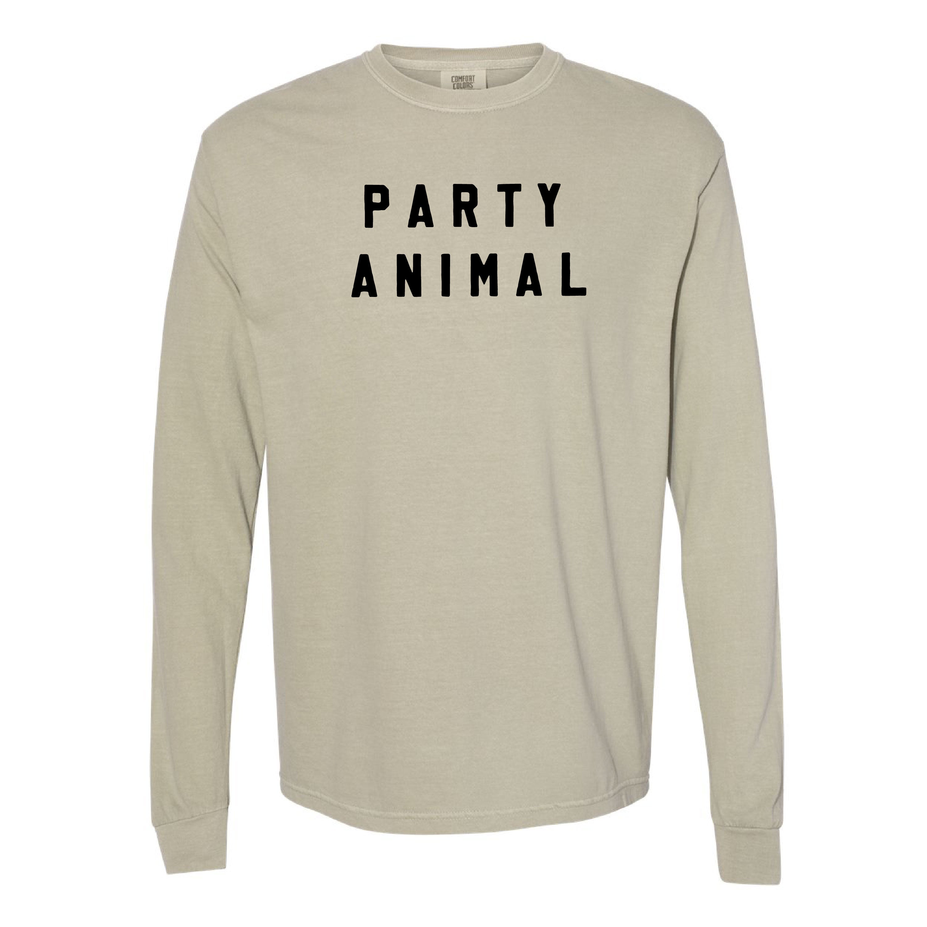 Party Animal - Block Font - LONG SLEEVE Comfort Colors Tee