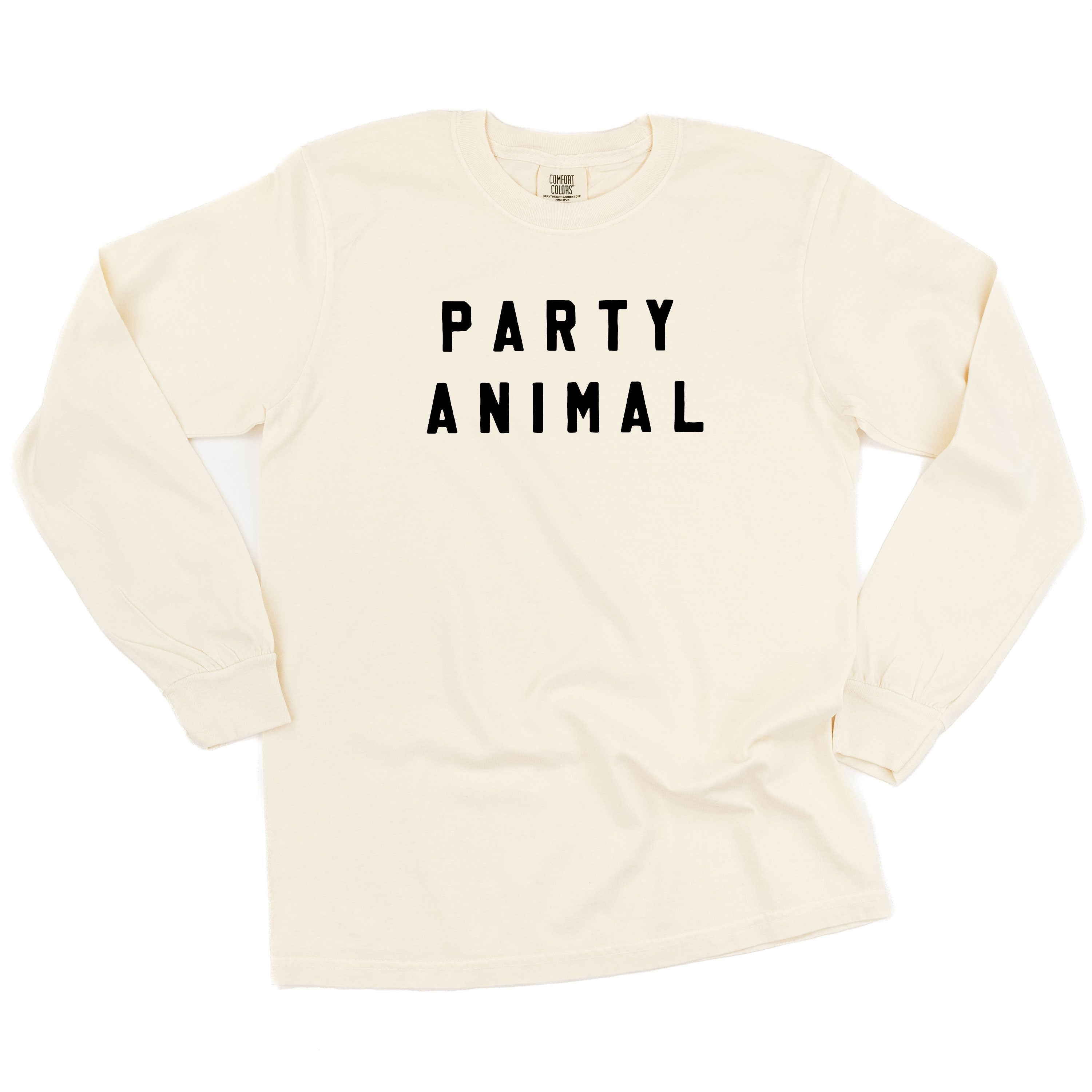 Party Animal - Block Font - LONG SLEEVE Comfort Colors Tee