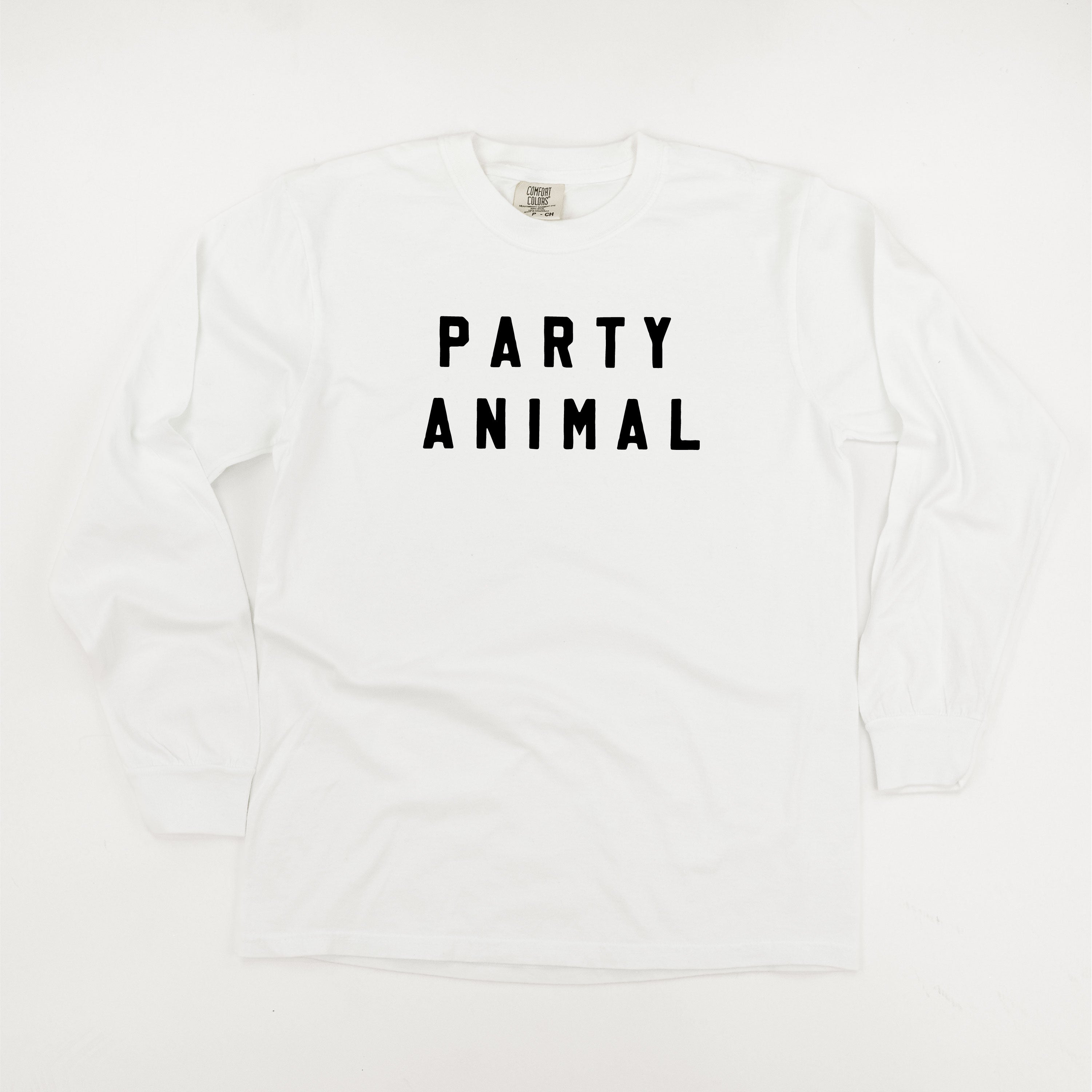 Party Animal - Block Font - LONG SLEEVE Comfort Colors Tee