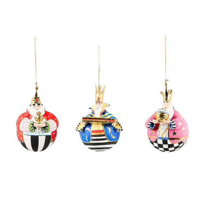 Patience Brewster Nativity Jolly Wisemen Ball Ornaments, Set of 3 *NEW*