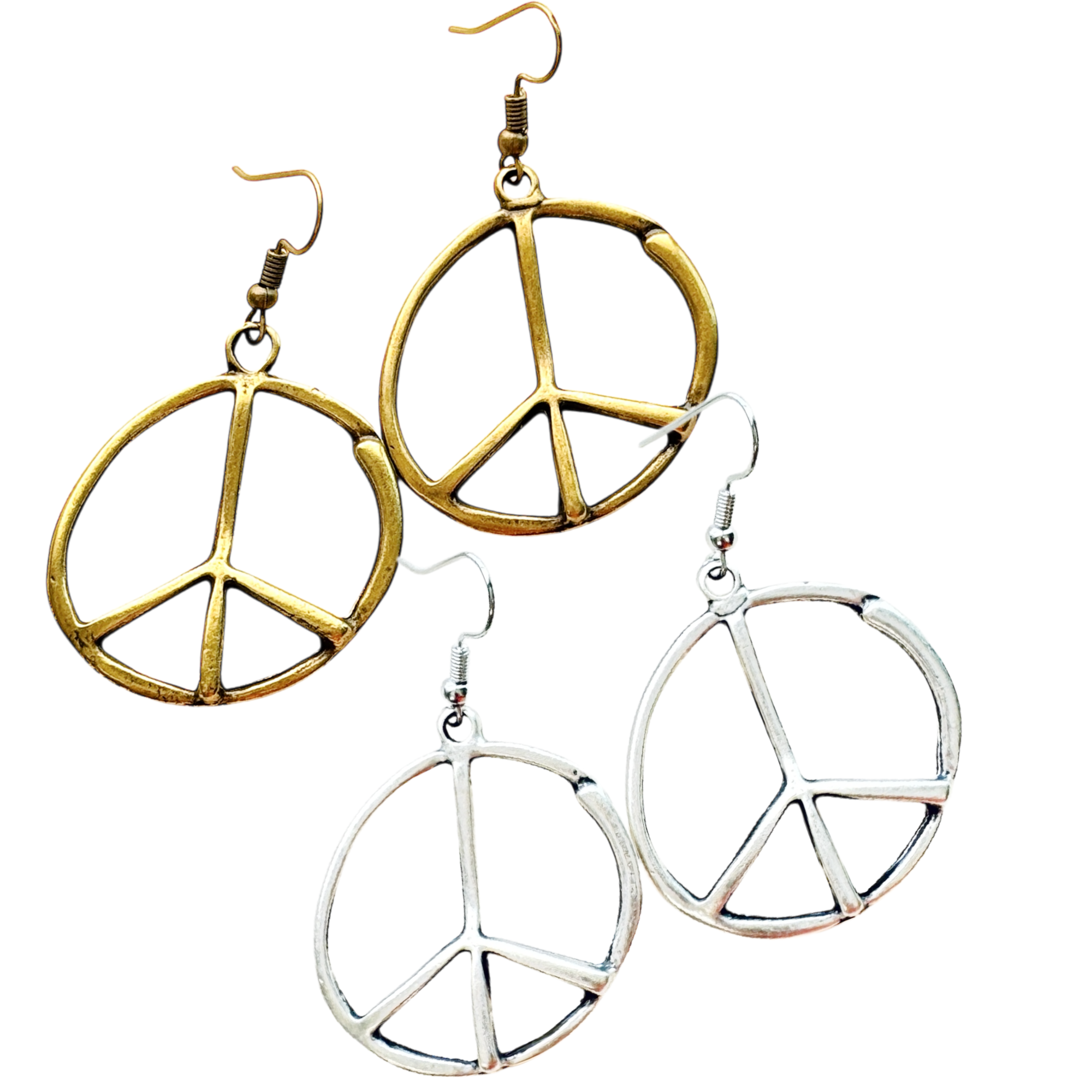 Peace sign hoop earrings peace symbol charm