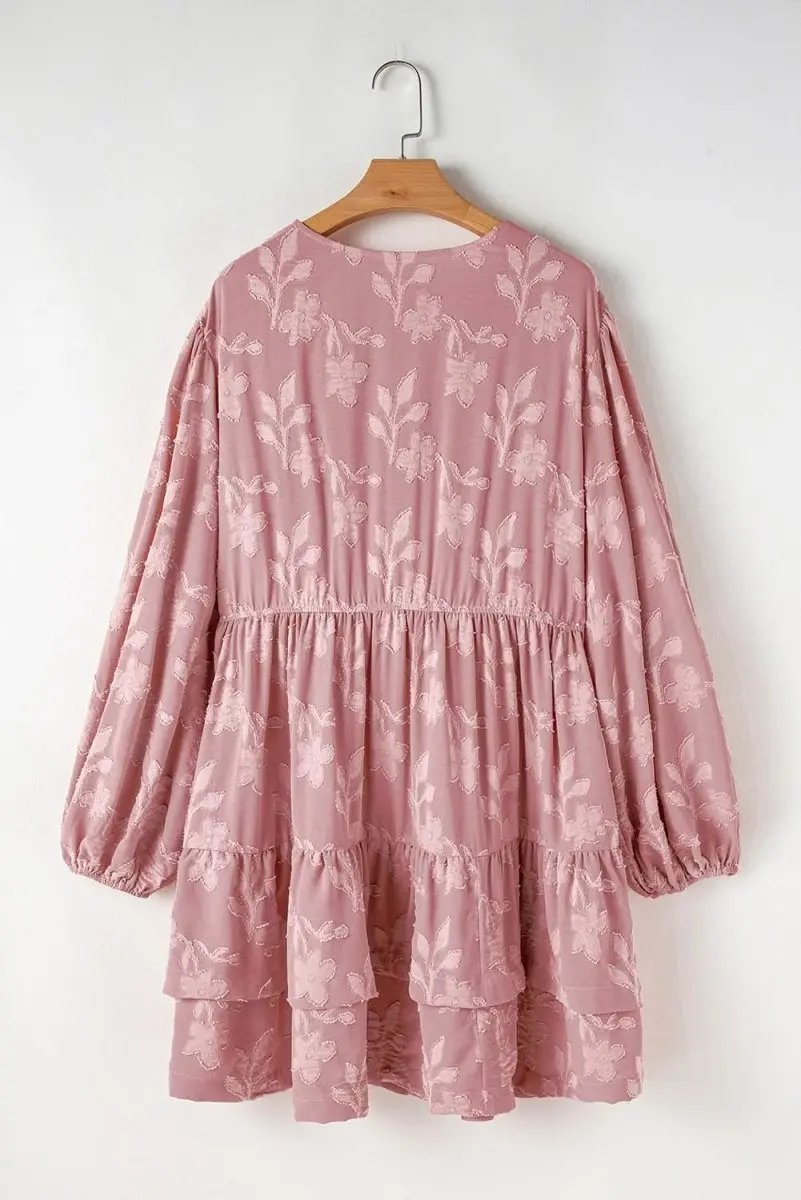 Love Salve Floral Dress Plus Size Women&amp;#39;s V-Neck Ruffle Tiered Spring A-Line