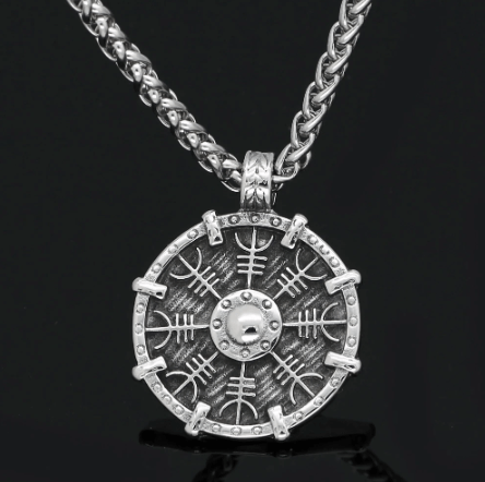 Vikings Helm of Awe Stainless Steel Pendant Necklace