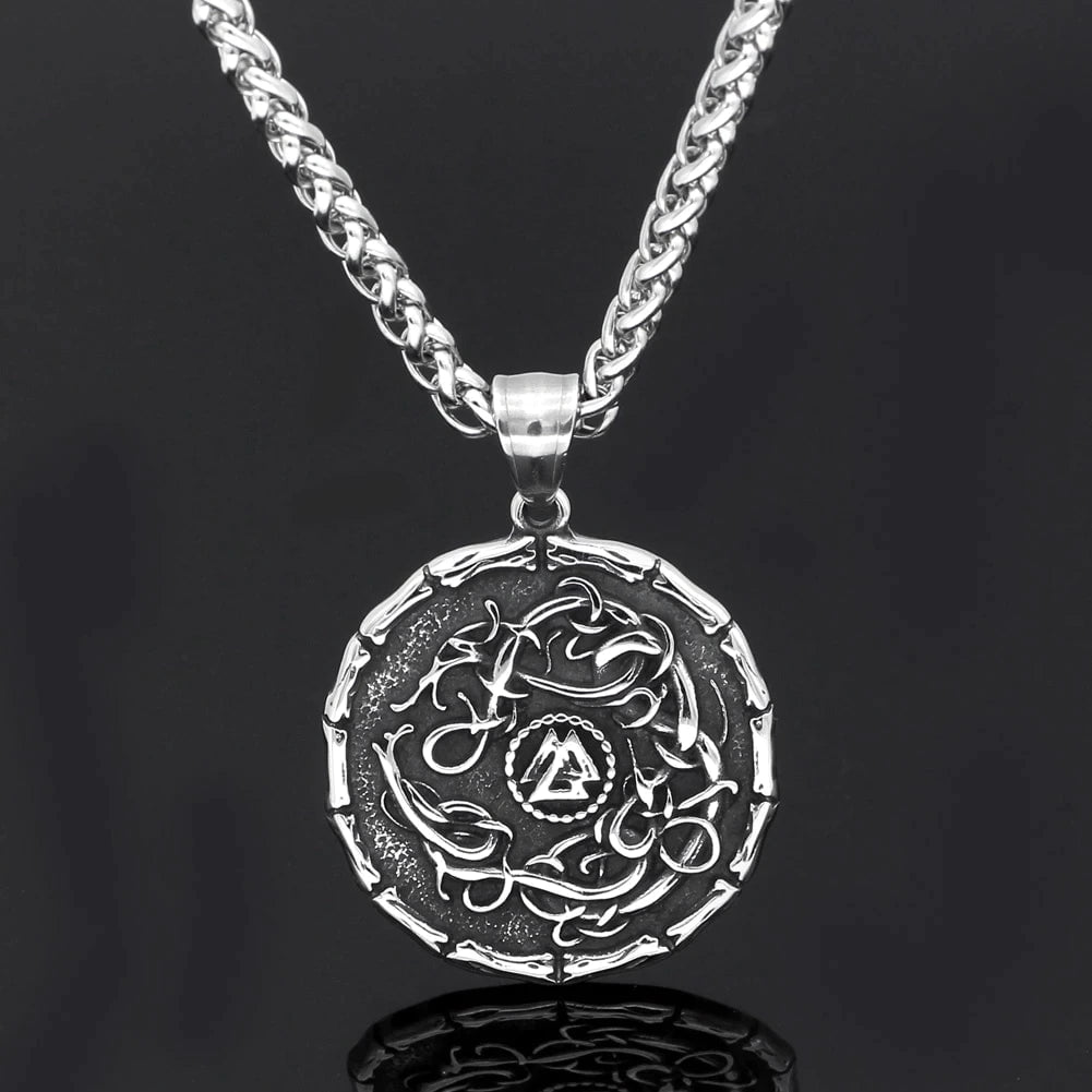 Vikings Valknut Celtic Knot Stainless Steel Necklace