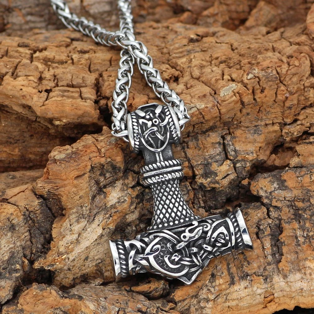 Vikings Hammer of Thor Stainless Steel Necklace