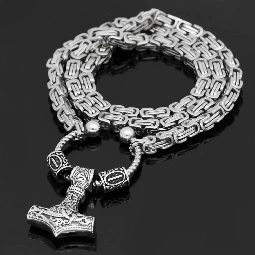 Vikings Hammer of Thor Stainless Steel Necklace