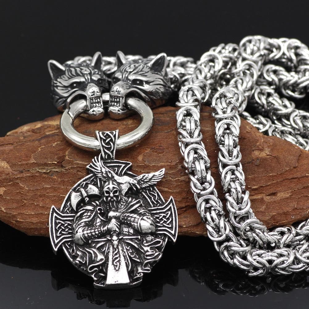 Vikings Odin&amp;#39;s Wolf Chain Stainless Steel Necklace