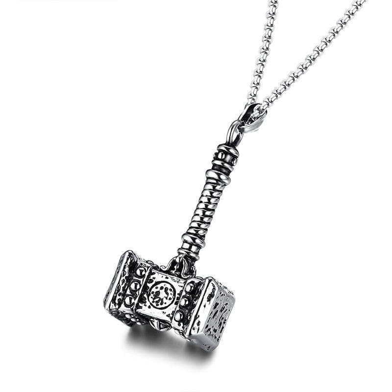 Vikings Thor&amp;#39;s Hammer Stainless Steel Pendant Necklace