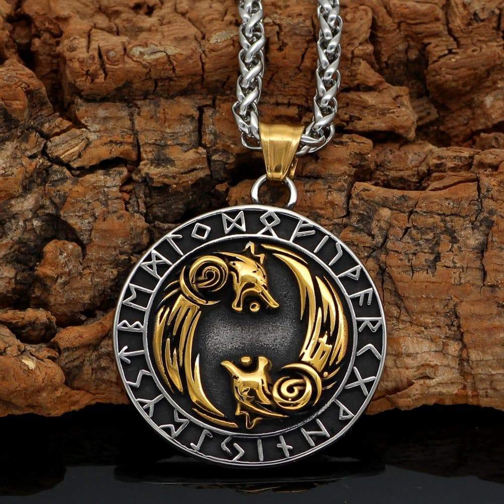Vikings Geri and Freki Pendant &amp;amp; Necklace
