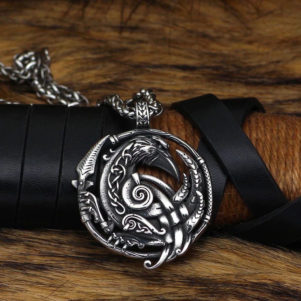 Vikings Odin&amp;#39;s Raven Stainless Steel Necklace