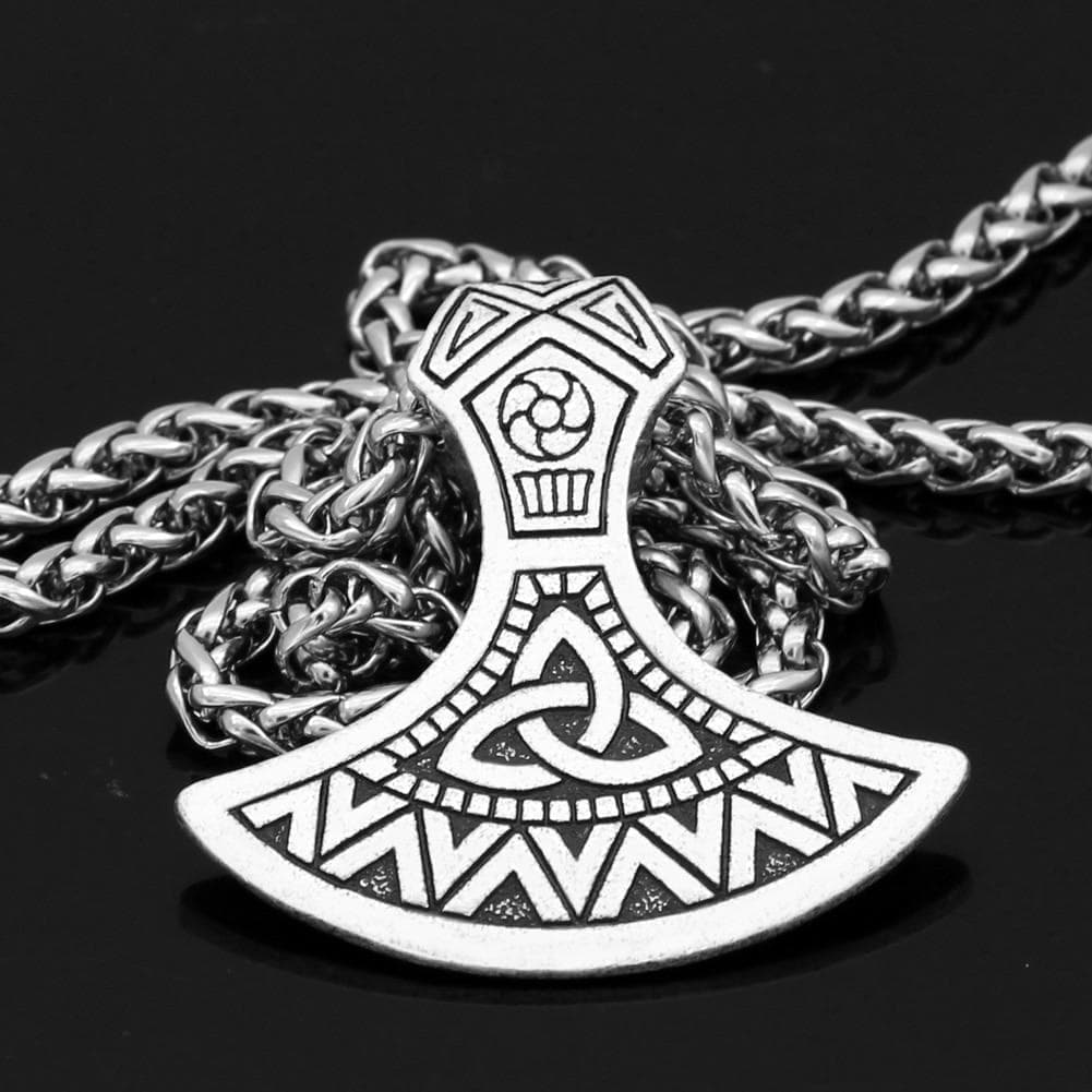 Vikings Triquetra Axe Stainless Steel Pendant &amp;amp; Necklace