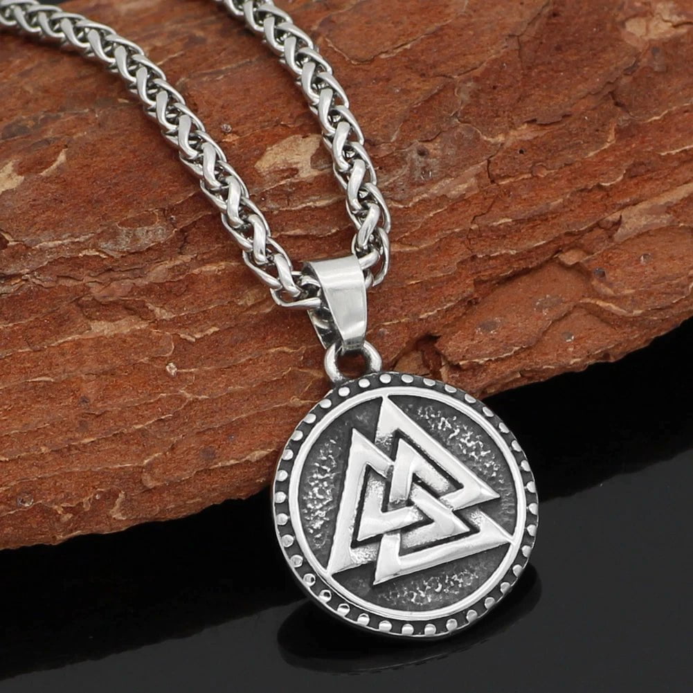 Vikings Valknut Solid Stainless Steel Necklace