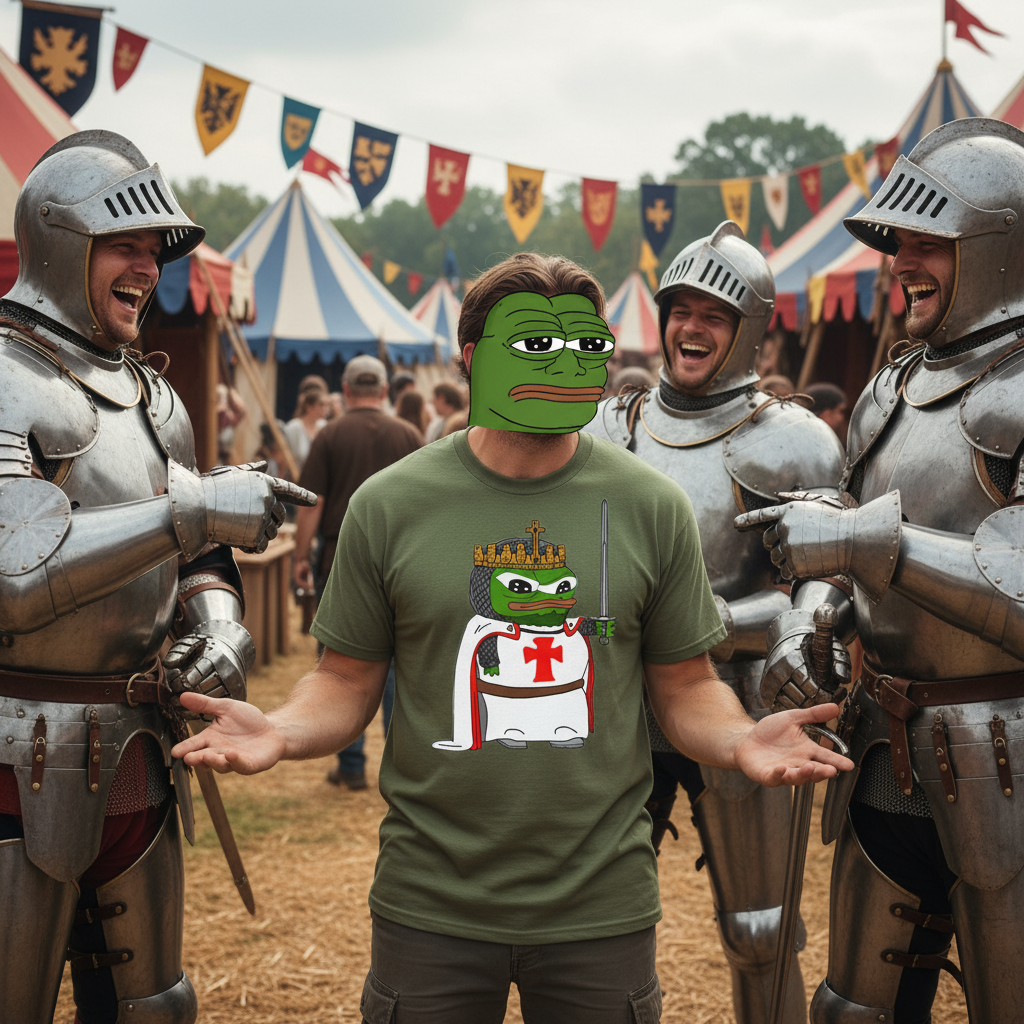 Pepe the Frog Crusader Knight T-Shirt - Deus Vult Meme - 4LibertyShop.com