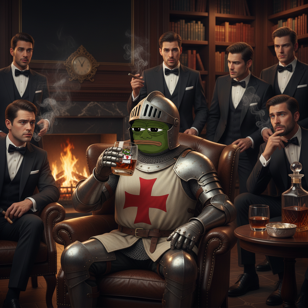 Pepe the Crusader Knight Whiskey Glass - Deus Vult Rocks Glass - 4LibertyShop.com