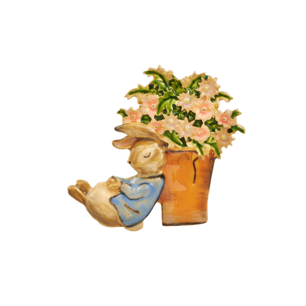 FABLE x Peter Rabbit with Flower Pot Brooch