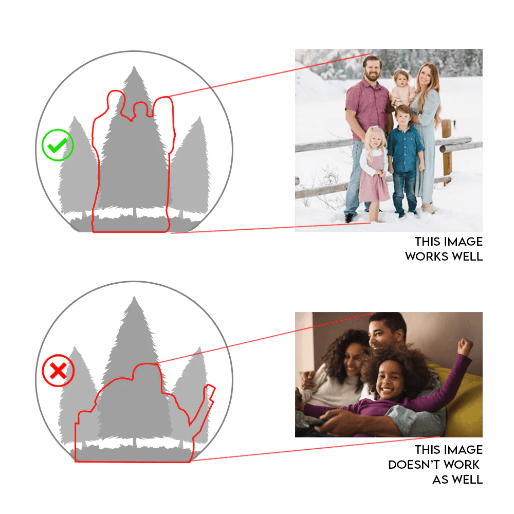 Custom Photo Christmas Bauble Tree Decoration - Personalized Ball Ornament - Gifts Idea for Family, for Her, Him