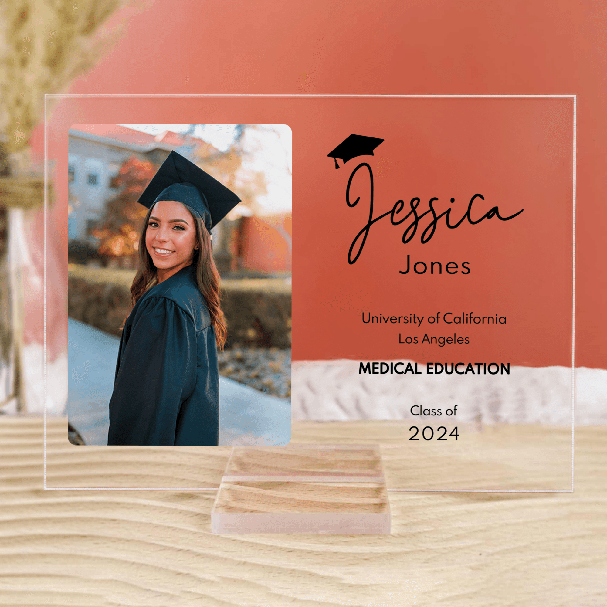 Custom Photo Graduation Gifts For Her/Him - Personalized Custom Horizontal Acrylic Plaque - Senior, Class of 2025 Graduate, Grandson, Granddaughter, Daughter, Son, Best Friends