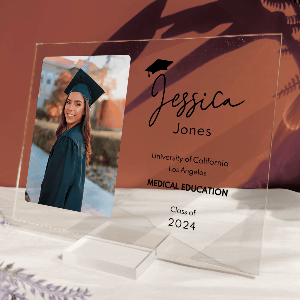 Custom Photo Graduation Gifts For Her/Him - Personalized Custom Horizontal Acrylic Plaque - Senior, Class of 2025 Graduate, Grandson, Granddaughter, Daughter, Son, Best Friends
