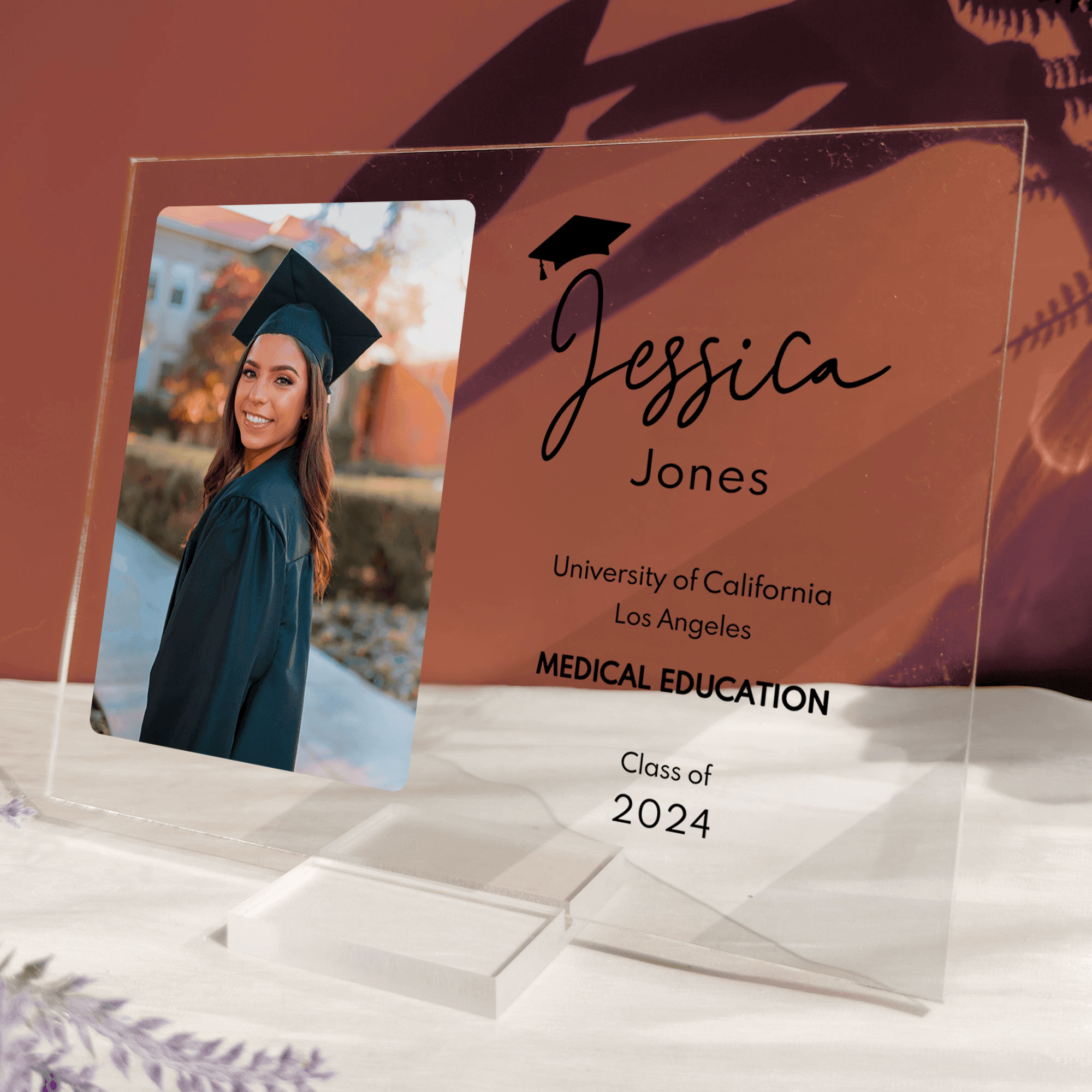 Custom Photo Graduation Gifts For Her/Him - Personalized Custom Horizontal Acrylic Plaque - Senior, Class of 2025 Graduate, Grandson, Granddaughter, Daughter, Son, Best Friends