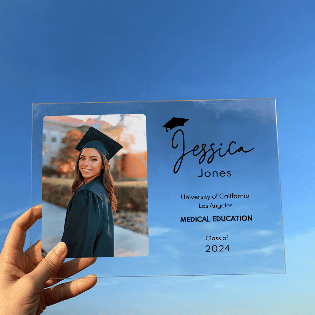 Custom Photo Graduation Gifts For Her/Him - Personalized Custom Horizontal Acrylic Plaque - Senior, Class of 2025 Graduate, Grandson, Granddaughter, Daughter, Son, Best Friends