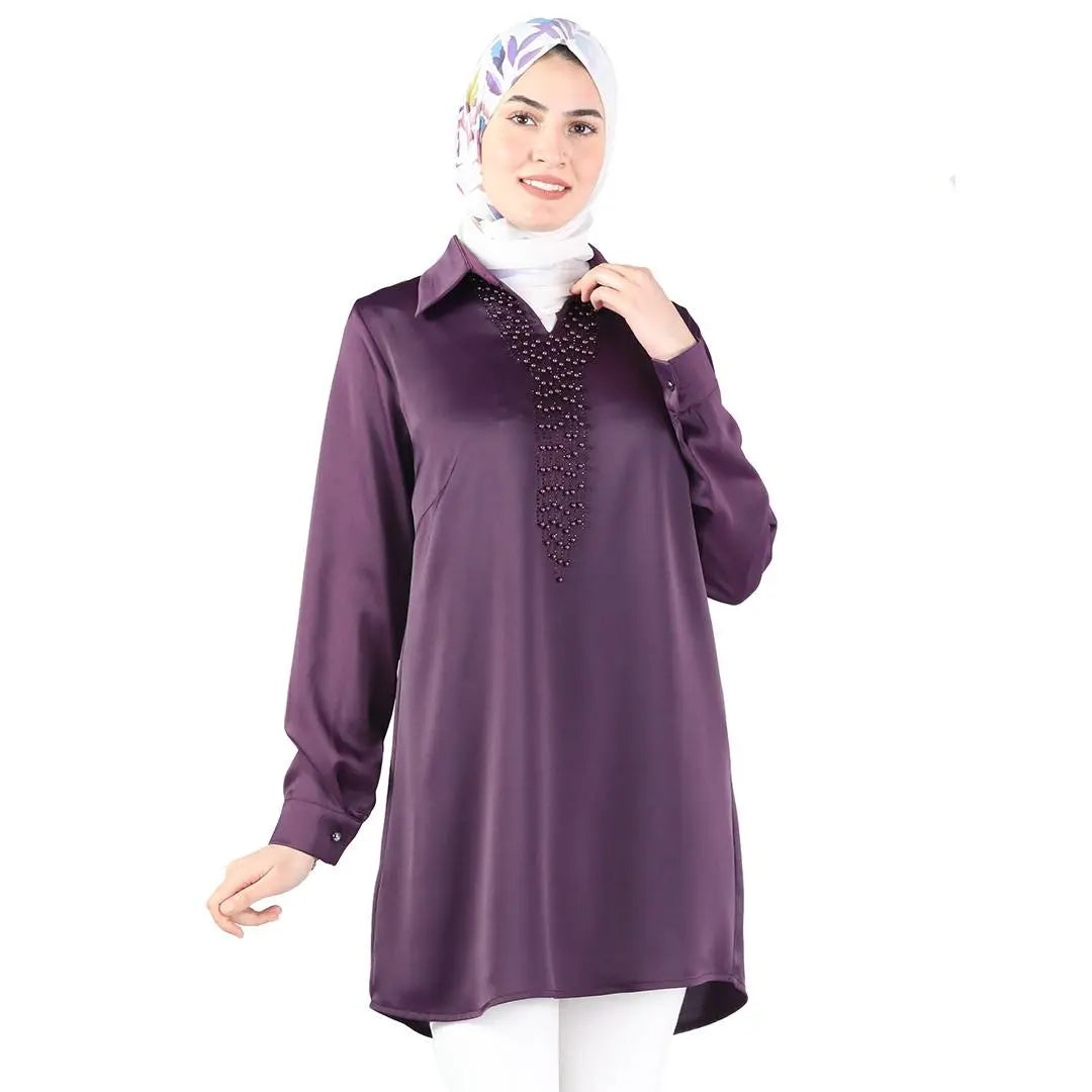 Satin Pearl Shirt for Women - Luxurious Elegance and Unmatched Comfort