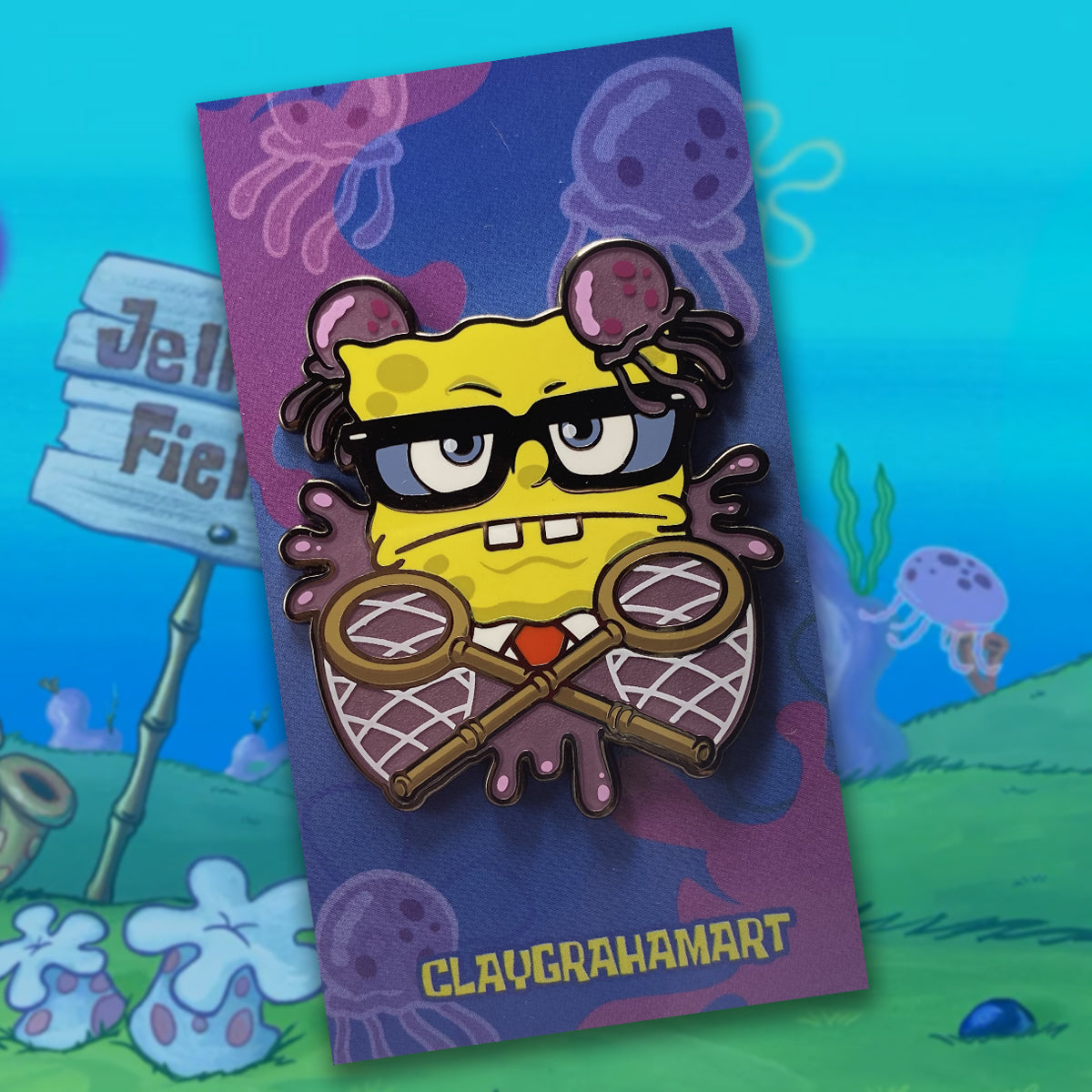 Jellyfish or Die 2&amp;quot; hard enamel pin