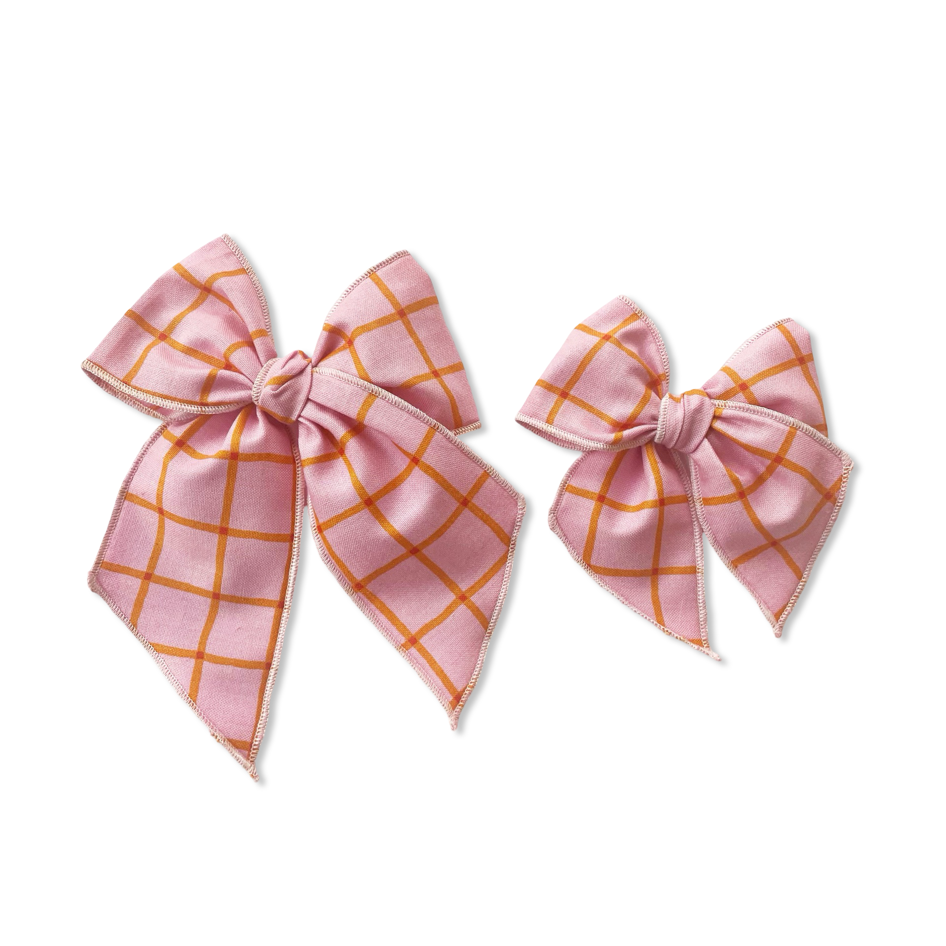 Pink &amp;amp; Orange Plaid Elle Bow