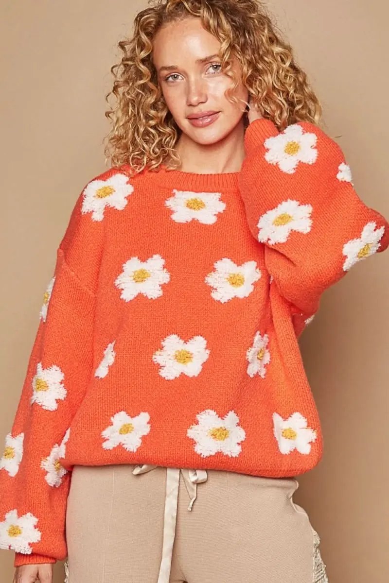 POL Daisy Sweater Women&amp;#39;s Fall Fashion Knit Top USA Shipped