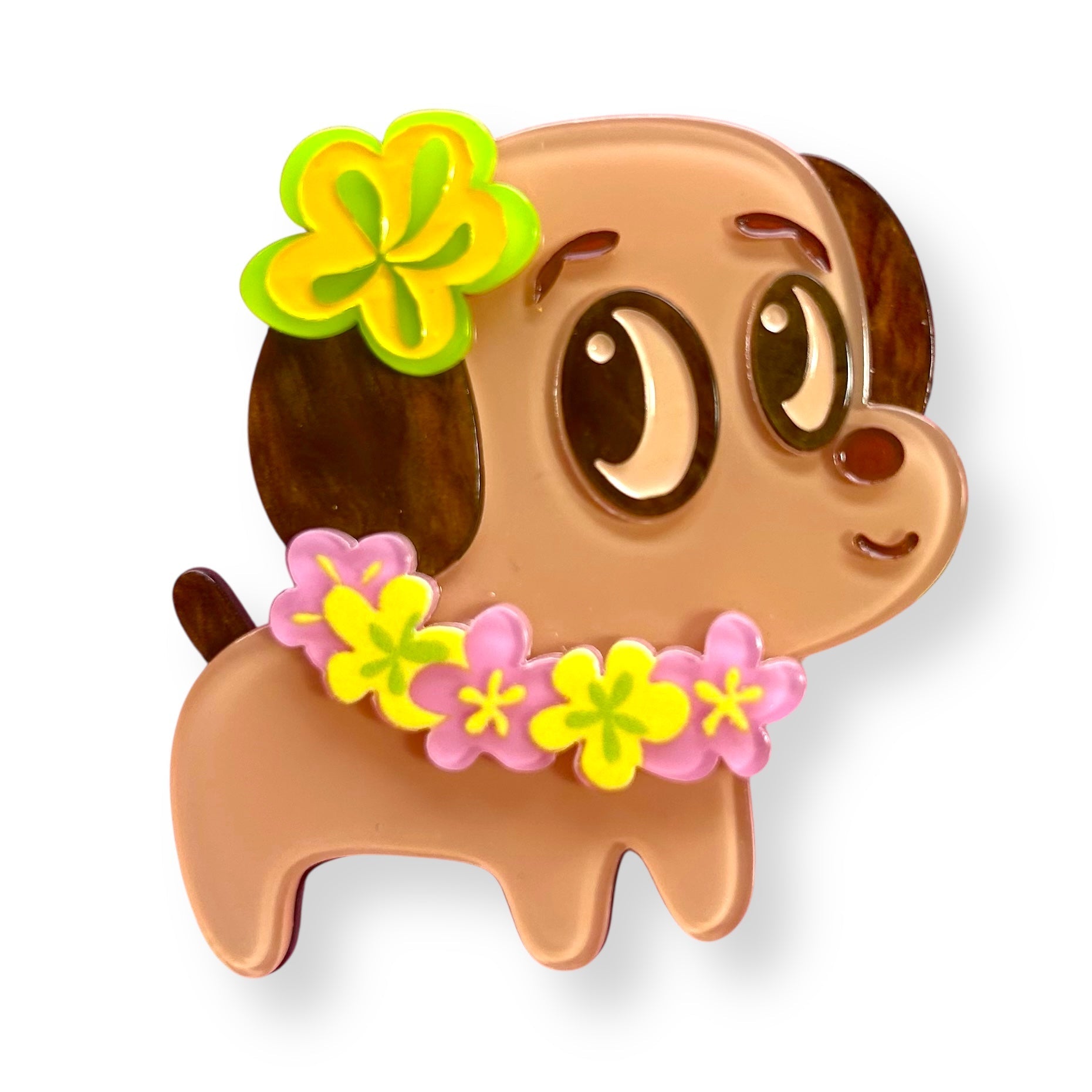 Polynesian Pup Mini Brooch by Miss Fluff x Lipstick &amp;amp; Chrome