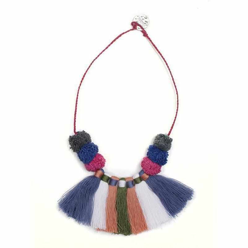 PomPom &amp;amp; Tassels Hmong Necklace - Thailand