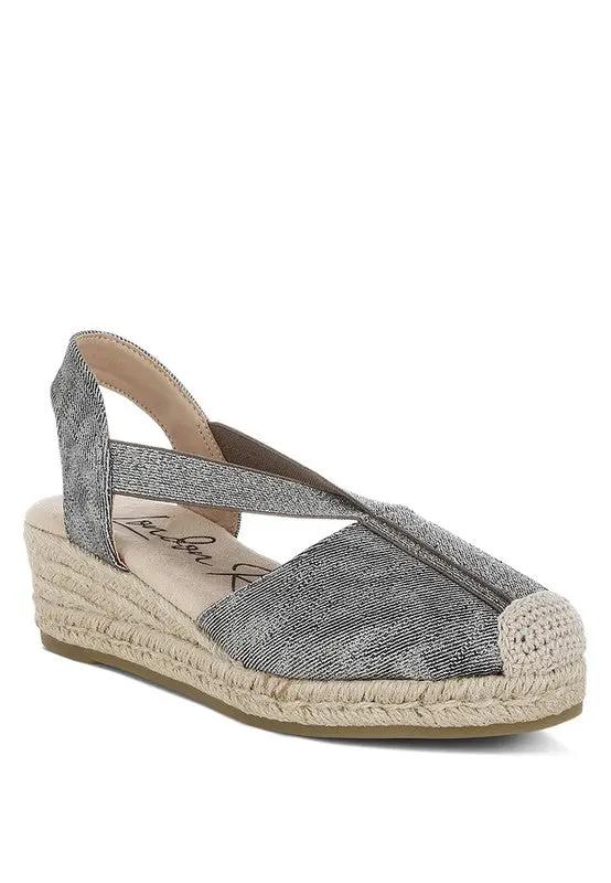 Rag Company Port Side Metallic Woven Espadrille Wedges for Summer Style