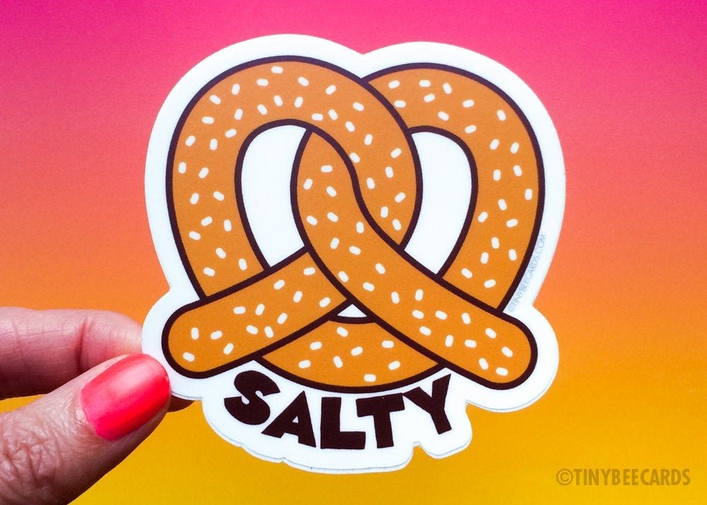 Pretzel Vinyl Sticker &amp;quot;Salty&amp;quot;