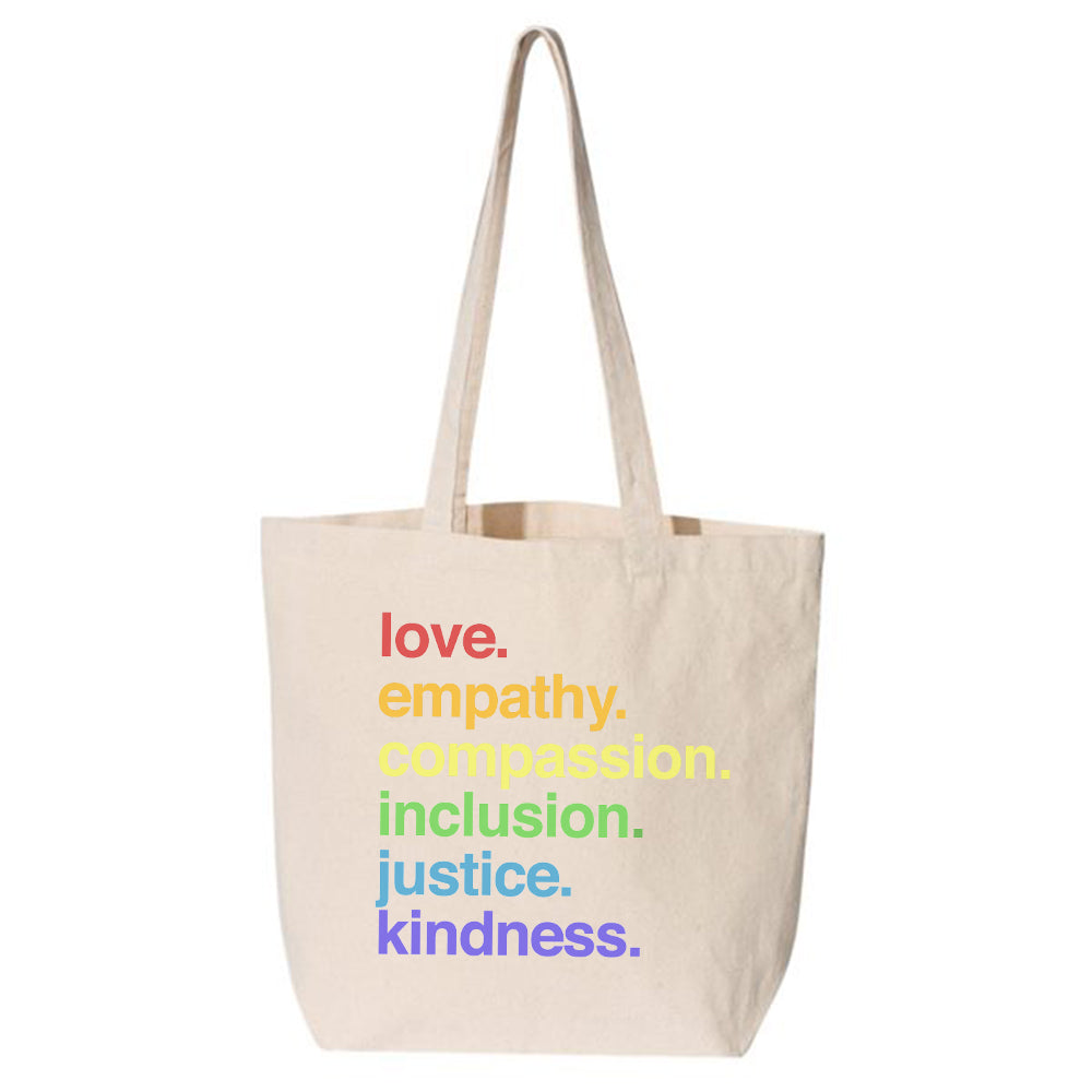 &amp;#39;Kindness Is&amp;#39; Pride Large Canvas Tote