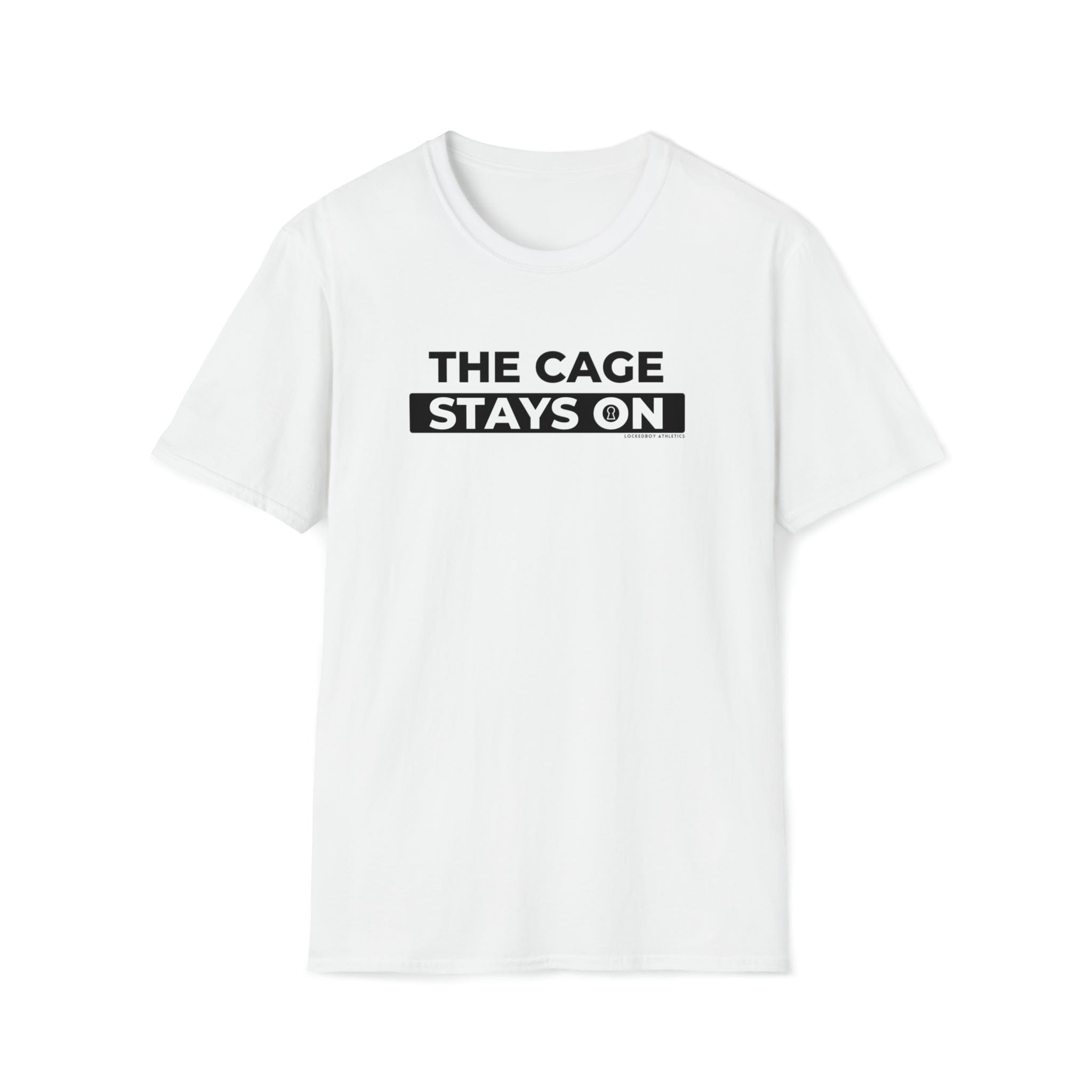 Cage Stays On - Lockedboy Athletics Chastity Tshirt