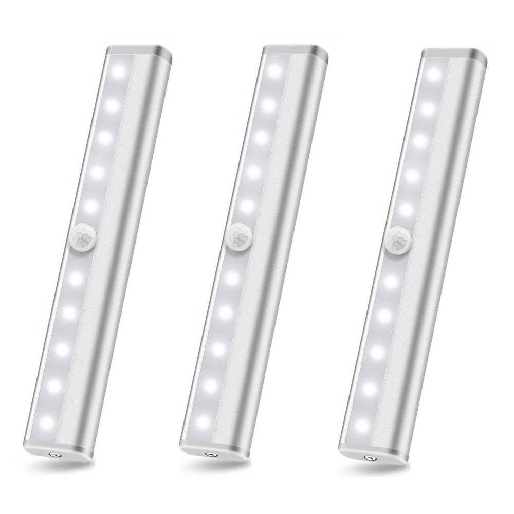 3-Pack 10 Led Motion Sensor Stick On Light Bars