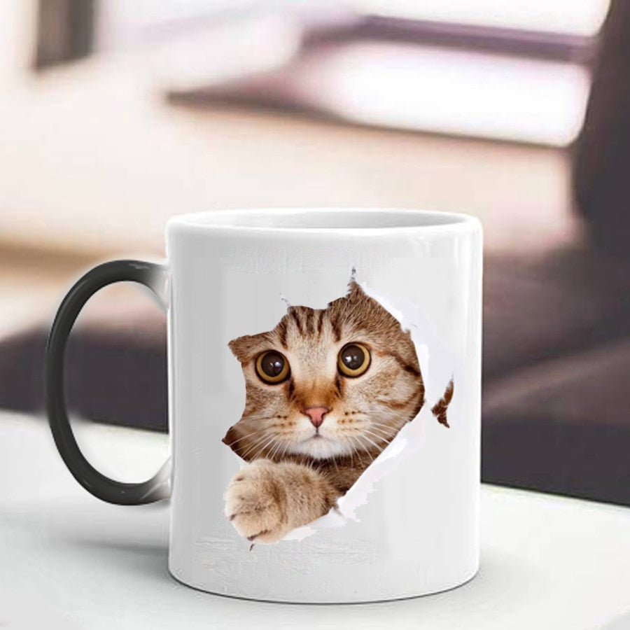 Adorable Cute Lovely Cat Colorful Changing Ceramic Coffee Mug