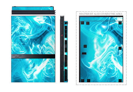 Sony PS2 Slim Skin - Blue Quantum Waves